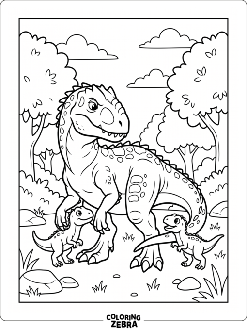 A mother indominus rex with two babies