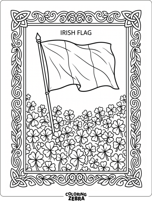 Irish flag with shamrocks and a simple border