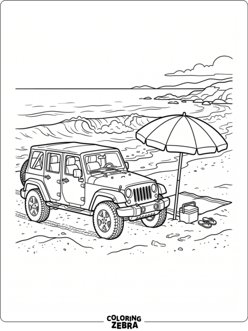 Jeep by the Beach