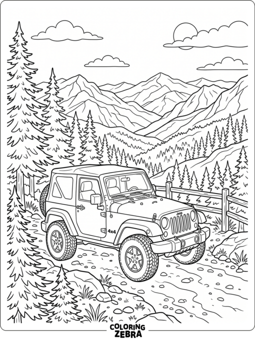 Jeep at a Mountain Overlook