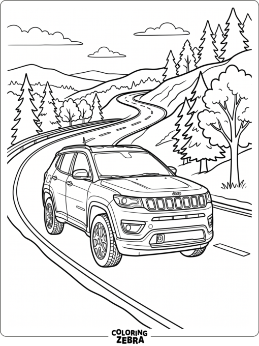Jeep Compass on a Curving Road