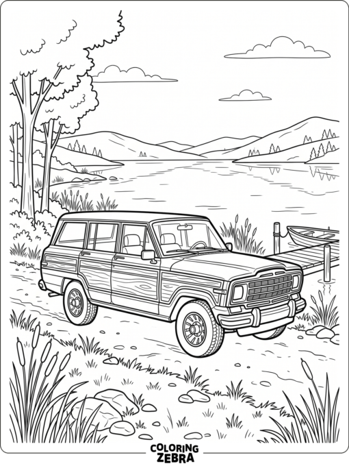 Grand Wagoneer Near the Lake