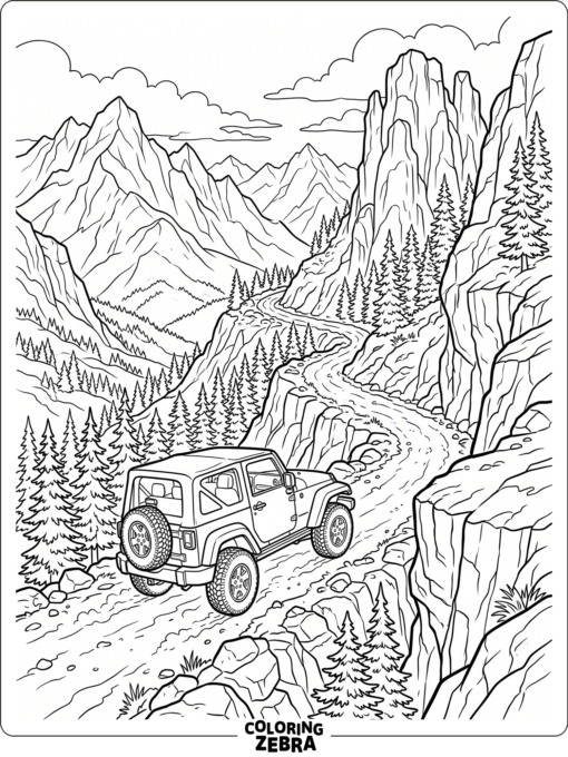 Jeep on a Mountain Trail