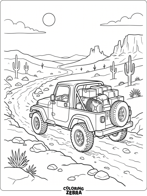 Jeep Truck on Desert Trail