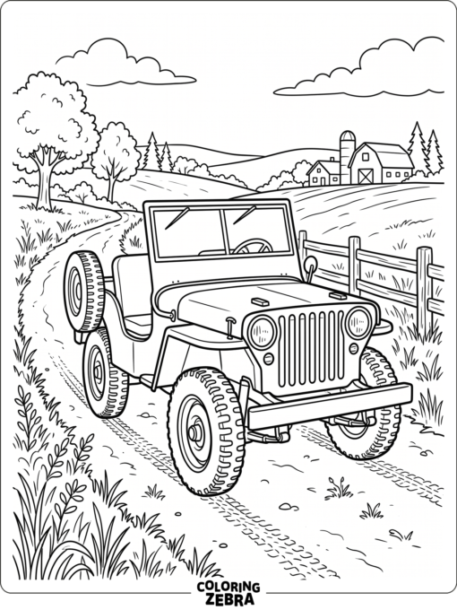 Jeep Willys on a Farm Path