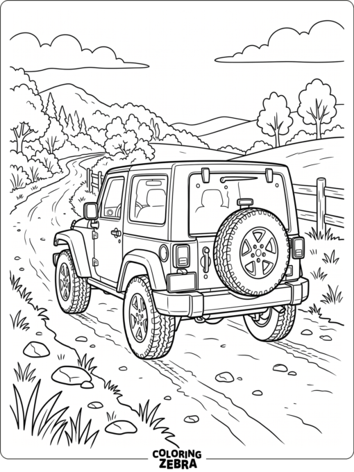 Jeep with a Rear Spare Tire