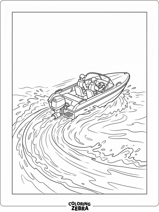 A jet boat rushing across the water