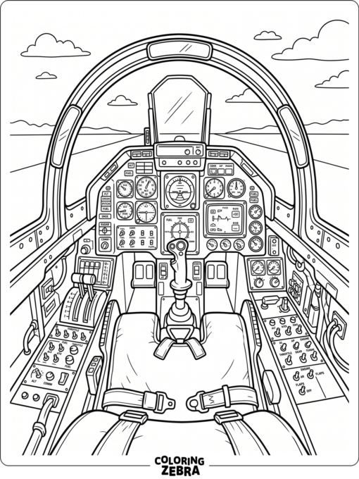 A jet cockpit with control panels and a pilot seat