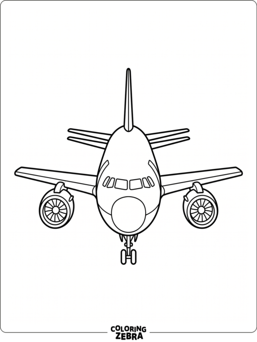 Front view jet with cockpit windows and engines