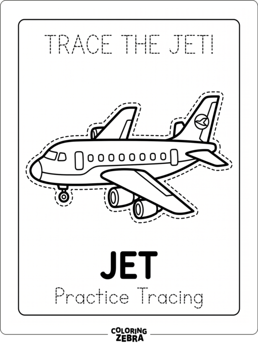 Jet tracing page with bold dashed outlines