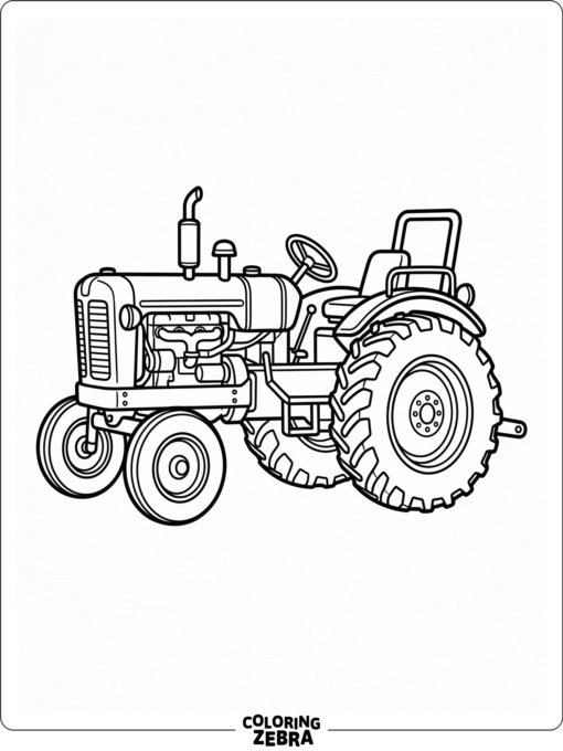A classic tractor with large rear tires