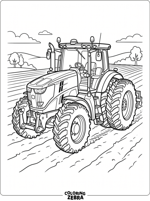 A large tractor with dual rear tires