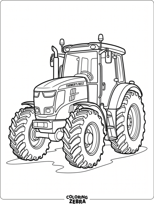 A modern tractor with an enclosed cab