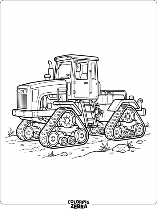 An articulated tractor with four tracks
