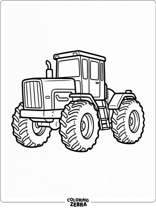 A massive tractor with six large tires