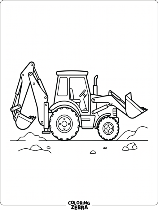 A backhoe loader with a digging arm
