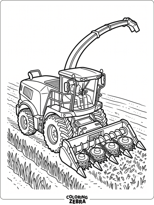 A forage harvester with a tall spout