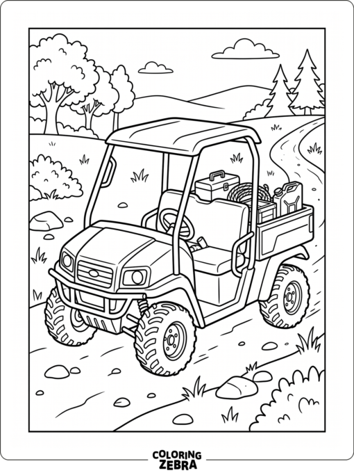 A small utility vehicle with a cargo bed