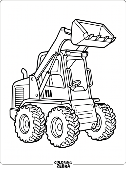 A skid steer with a front bucket