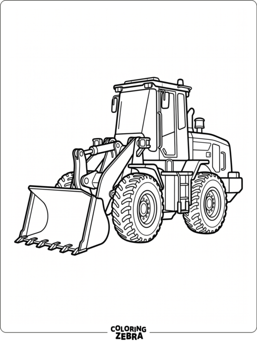 A wheel loader with a large front bucket
