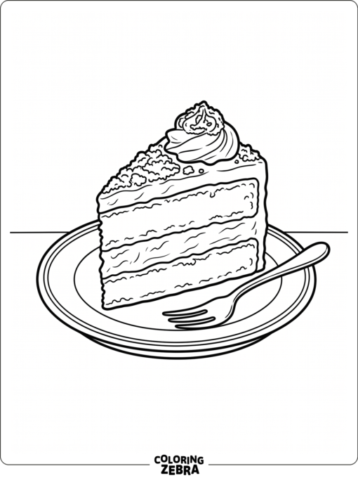 Red velvet cake slice on a plate with a fork