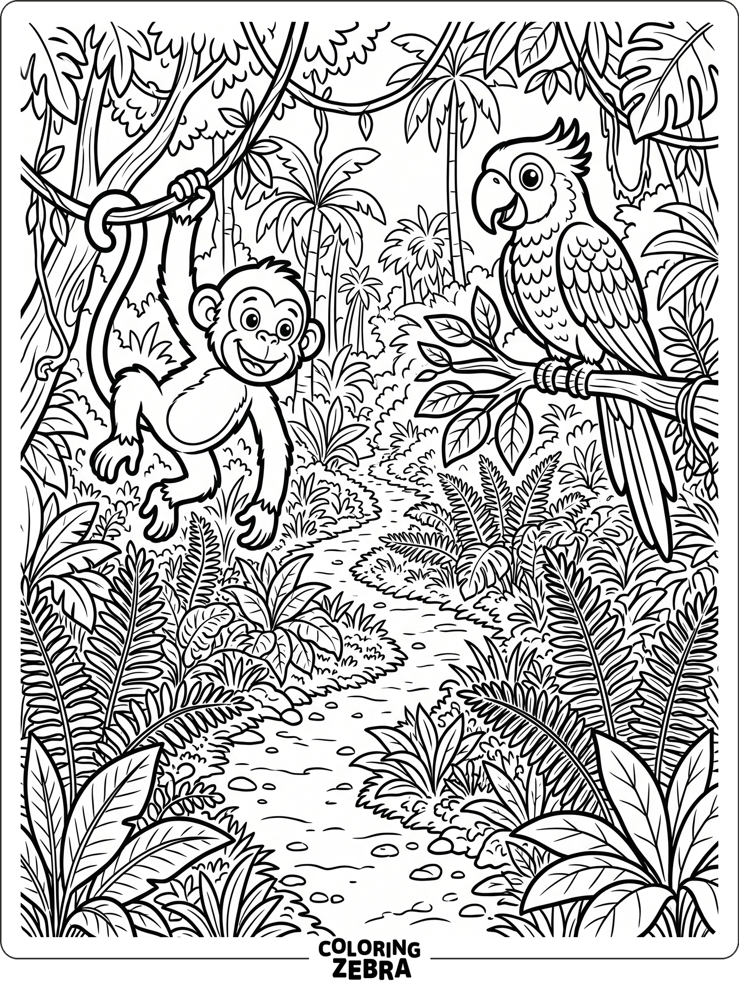 56 Free Jungle Coloring Pages - Printable PDF Sheets