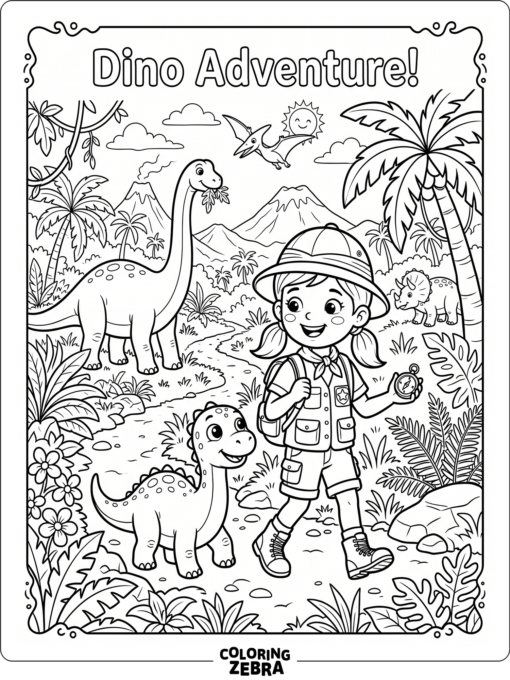 A kid friendly dinosaur adventure with a baby dino