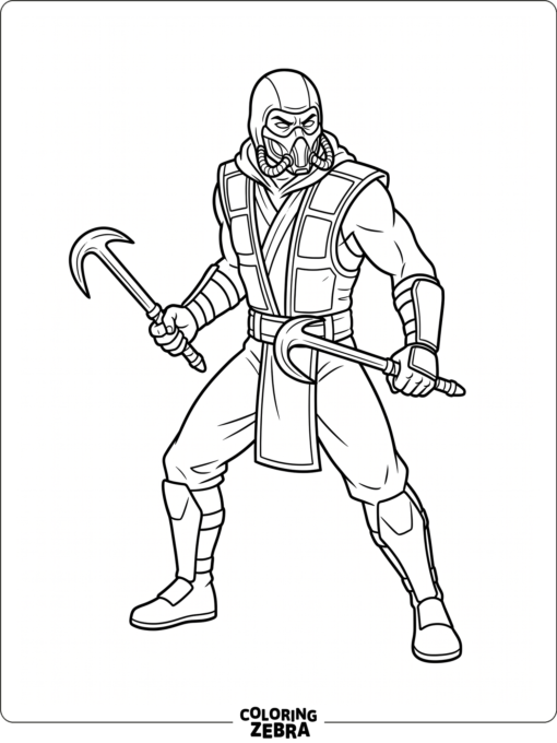 Kabal in a battle pose with twin hooks