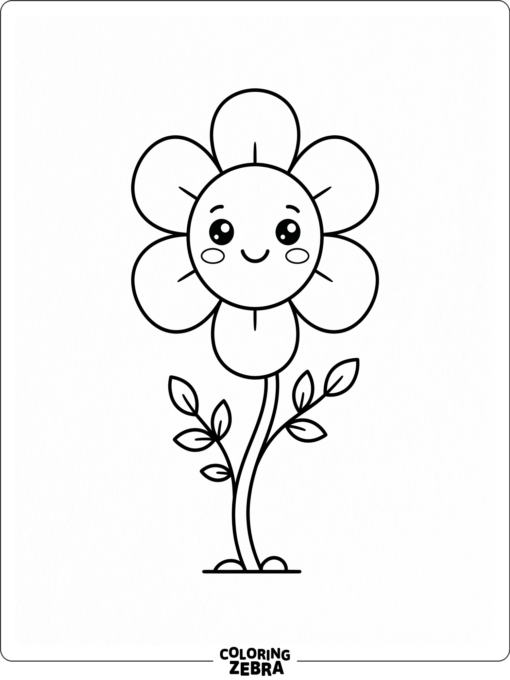 A kawaii flower with a smiling face