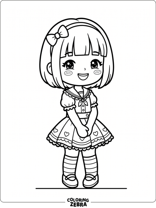 Kawaii Gacha Life character with a sweet smile