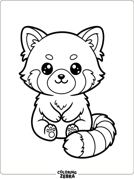 A kawaii red panda with big eyes and tiny paws