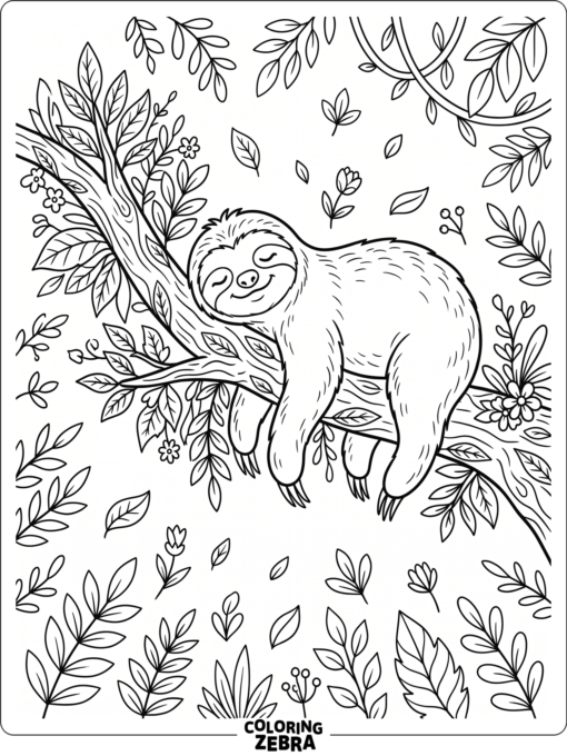 A sloth lounging on a branch