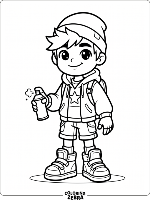Kawaii Subway Surfers character with big eyes