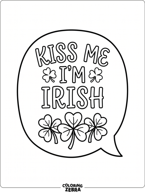 Kiss Me I'm Irish sign with shamrocks