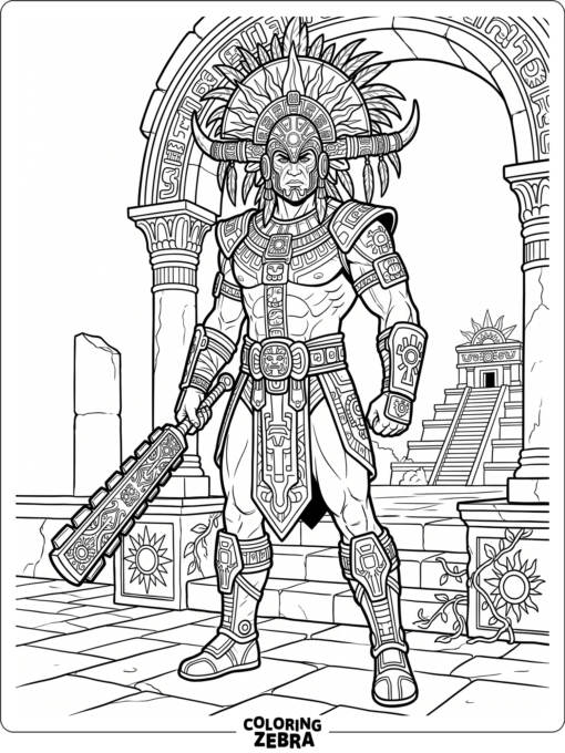Kotal Kahn in ceremonial armor with a sun headdress