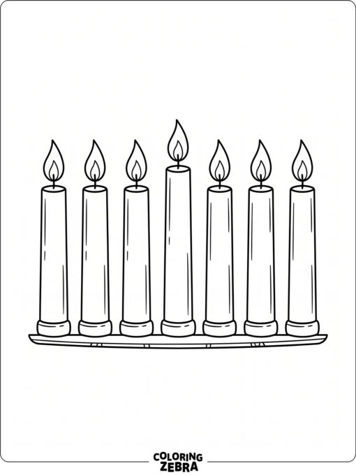 Row of Kwanzaa candles with steady flames