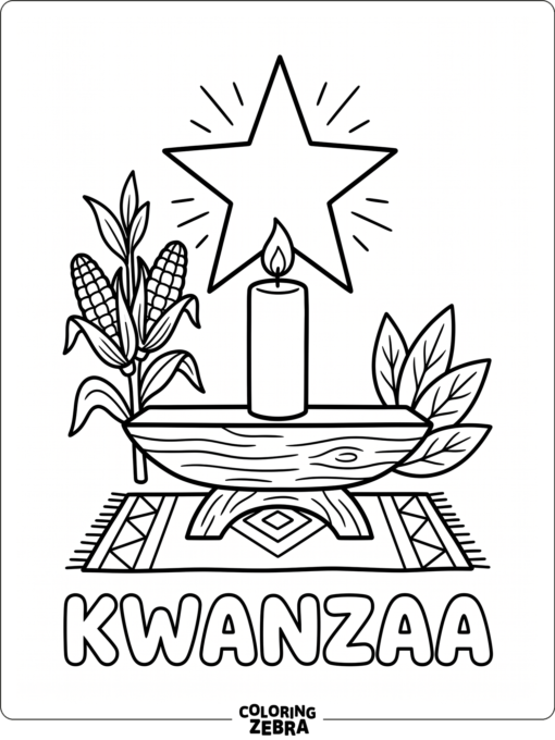 Toddler-friendly Kwanzaa picture with simple shapes