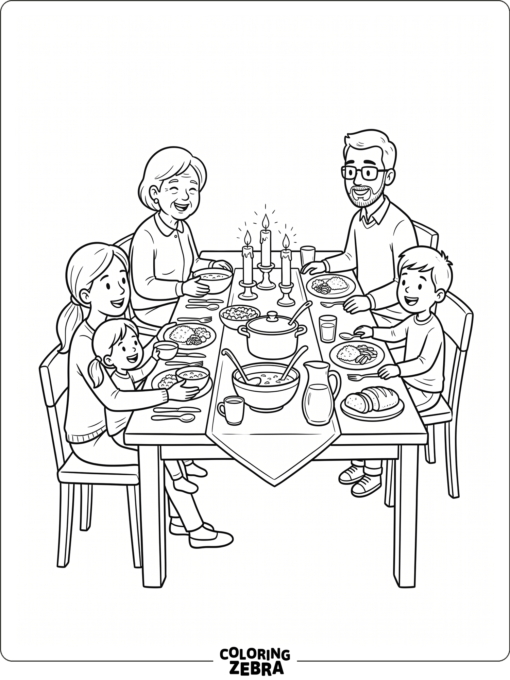 Family gathered for a Kwanzaa meal