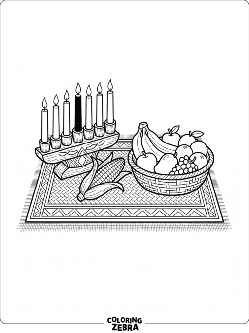 Kwanzaa mat with simple holiday items