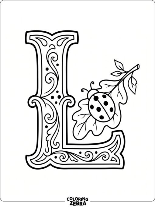 A letter L next to books on a shelf