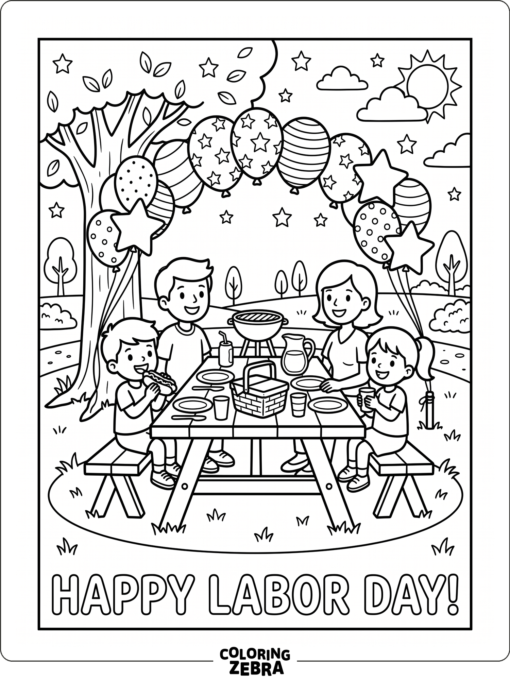 Labor Day balloons and stars for kids