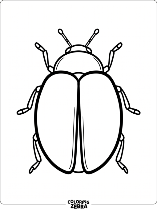 A plain ladybug shape with no spots