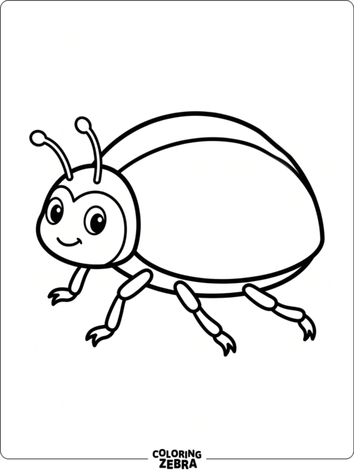 A clean ladybug outline with a blank shell