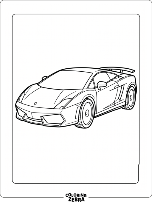 A simple lambo coupe with a bold outline
