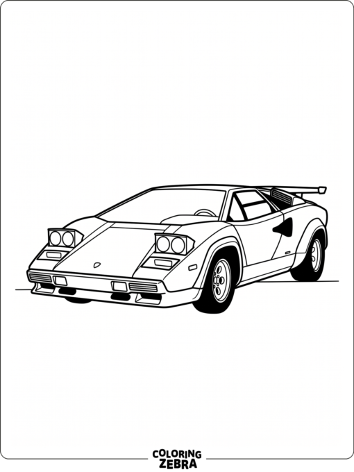A classic Lamborghini Countach with a wedge shape