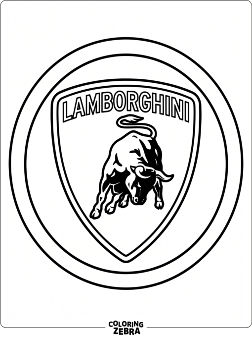 A Lamborghini logo inside a circle frame