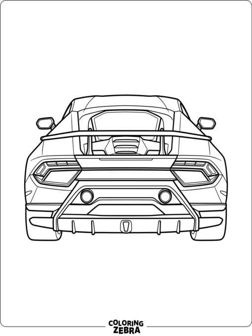 Rear view of a Lamborghini with taillights and a spoiler