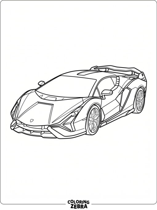 A Lamborghini Sian with futuristic lines and a rear wing