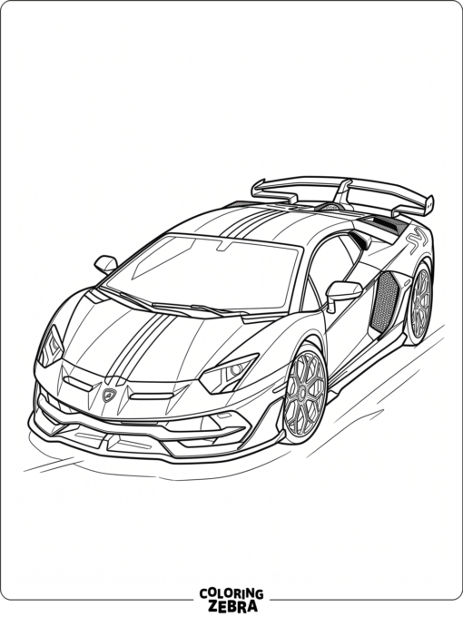 A Lamborghini SVJ shown in three-quarter view