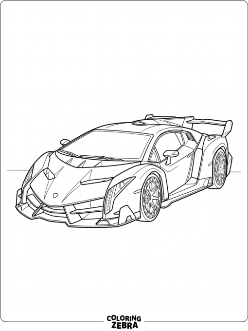 A Lamborghini Veneno with fins and a wide stance